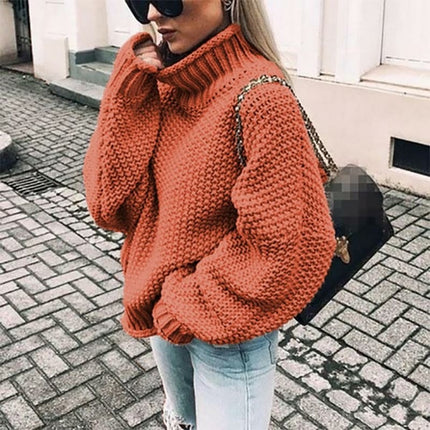 Winter Knitted Woman Sweaters Pullover Autumn Plus Size Casual Solid