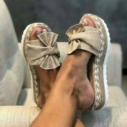 Butterfly-knot Flat with Women's Sandals Summer Holiday Beach Sexy
