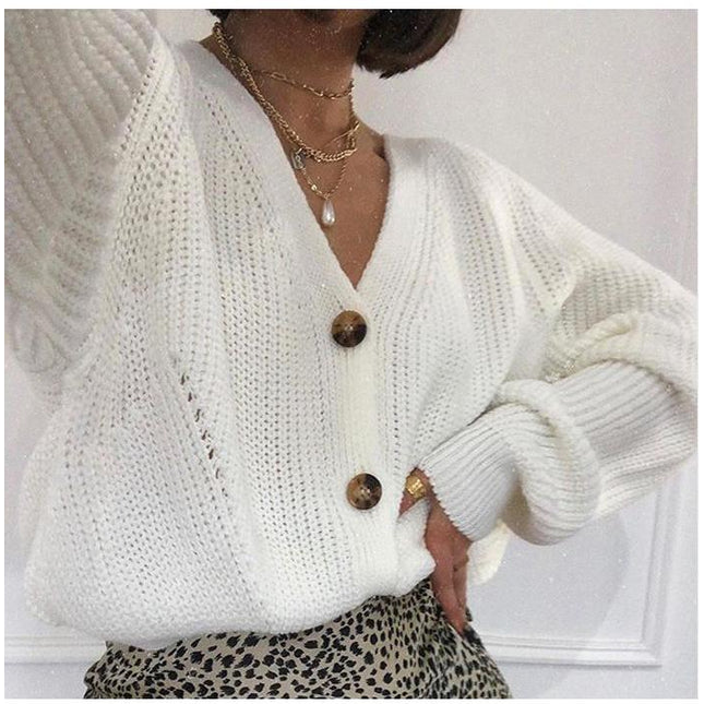 Batwing Sleeve Hollow Knitted Cardigan