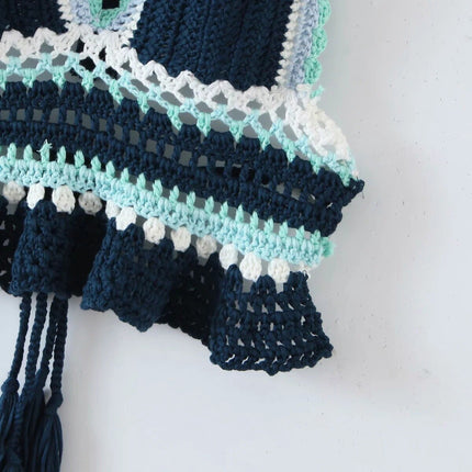Summer Knitted Handmade Crochet Backless Camis