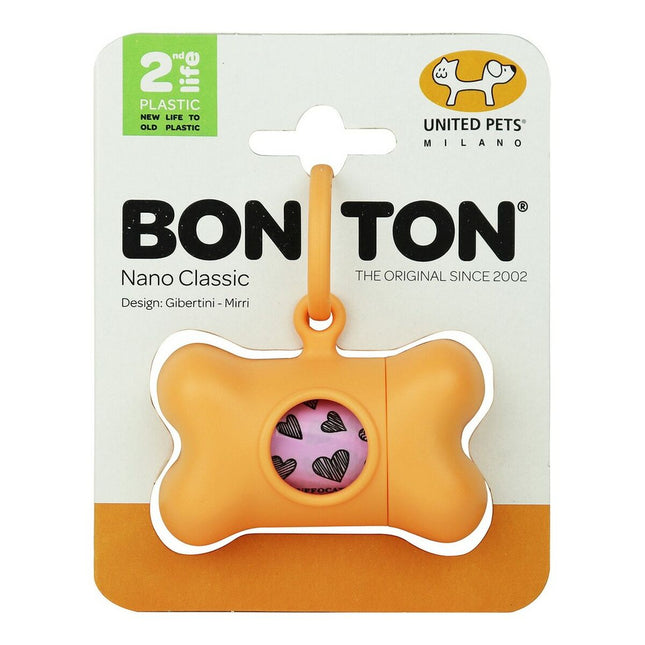 Distributeur de Sacs pour Animaux Domestiques United Pets Bon Ton Nano Classic Chien Orange Plastique recyclé (6 x 3 x 4 cm)