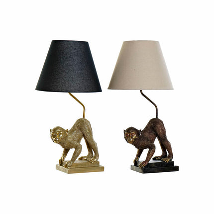 Desk lamp DKD Home Decor 32,5 x 30 x 60 cm Black Beige Golden Metal Resin 220 V 50 W (2 Units)