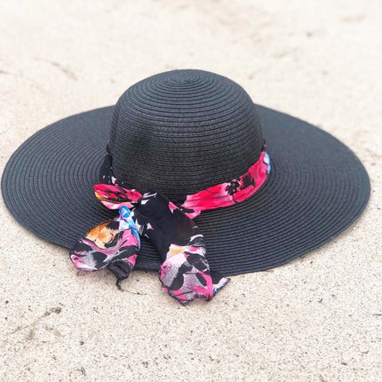 ‘Feel the Heat’ Black Scarf Sun Hat