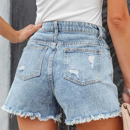 Casual Pocket Denim Shorts