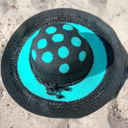 Black Aqua 'Polka Dot' Hat