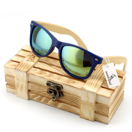 Men's Bamboo Wood Sunglasses in Vintage Style with