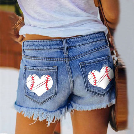 Fringed Denim Button Fly Shorts for Women (Hot Pants)
