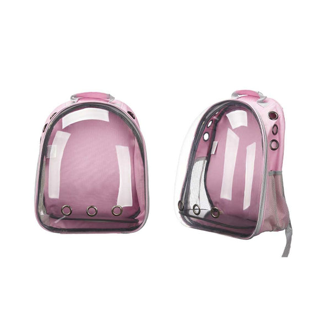 Pet Backpack Pink Transparent 43 x 26 x 33 cm