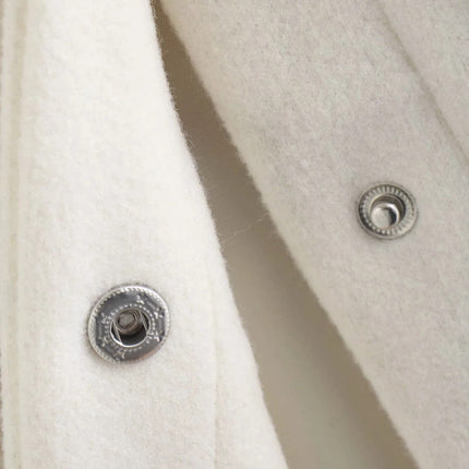 White Wool & Blends Vest Jacket Women Sleeveless Coat Jacket