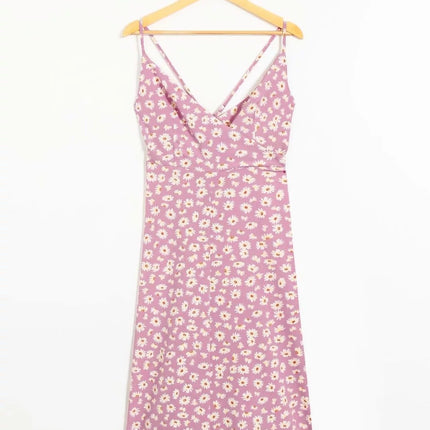 Summer Little Daisy Floral Spaghetti Strap Dress Women  V Neck