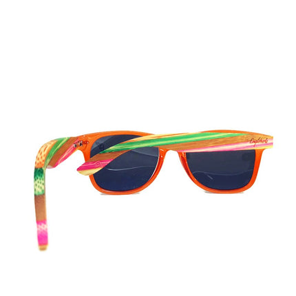 Juicy Fruit Multi-Colored Bamboo Polarized Sunglasses, Handcrafted